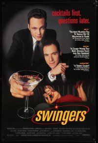 8c734 SWINGERS 1sh '96 Vince Vaughn w/martini, Jon Favreau, sexy Heather Graham!