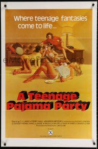 8c744 TEENAGE PAJAMA PARTY 1sh '77 C.J. Laing, Terry Hall, Gignilliat art of sexy teens!