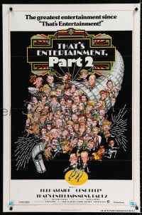 8c754 THAT'S ENTERTAINMENT PART 2 1sh '75 wacky artwork of Fred Astaire, Gene Kelly & many more!