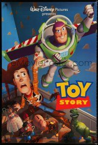 8c770 TOY STORY DS 1sh '95 Disney & Pixar cartoon, great image of Buzz & Woody flying!