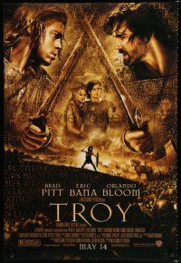 8c781 TROY advance DS 1sh '04 Eric Bana, Orlando Bloom, Brad Pitt as Achilles!