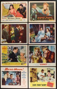 8d042 LOT OF 45 LOBBY CARDS '40s-70s great scenes from a variety of different movies!