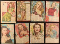 8d174 LOT OF 49 NEWSPAPER PAGES '40s-50s Snappy Shots by Dorothy Manners articles w/color images!