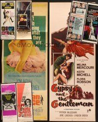 8d208 LOT OF 8 UNFOLDED AND FORMERLY FOLDED INSERTS '50s-70s a variety of great movie images!
