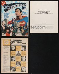 8d106 LOT OF 2 MAGAZINES AND 1 CALENDAR FROM SUPERMAN, SUPERMAN II AND ALIEN '70s-80s cool!