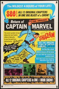 8e016 ADVENTURES OF CAPTAIN MARVEL 1sh R66 Tom Tyler serial, Return of Captain Marvel!