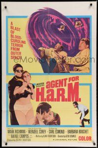8e021 AGENT FOR H.A.R.M. 1sh '66 Mark Richman, Wendell Corey, sexy Barbara Bouchet!