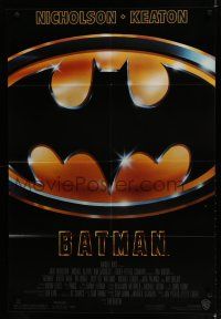 8e076 BATMAN 1sh '89 Michael Keaton, Jack Nicholson, directed by Tim Burton!