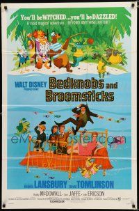 8e083 BEDKNOBS & BROOMSTICKS 1sh '71 Walt Disney, Angela Lansbury, great cartoon art!