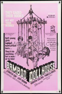 8e092 BIG DOLL HOUSE 1sh R80 artwork of Pam Grier whose body was caged, but not her desires!