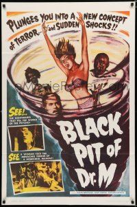8e098 BLACK PIT OF DR. M 1sh '61 plunges you into a new concept of terror and sudden shocks!