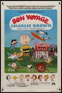 8e111 BON VOYAGE CHARLIE BROWN 1sh '80 Charles M. Schulz, Snoopy & the Peanuts Gang!