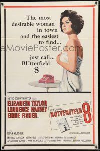 8e132 BUTTERFIELD 8 1sh '60 callgirl Elizabeth Taylor is the most desirable and easiest to find!