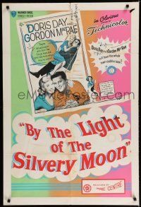 8e133 BY THE LIGHT OF THE SILVERY MOON Canadian 1sh '53 romantic art of Doris Day & Gordon McRae!
