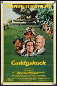 8e135 CADDYSHACK 1sh '80 Chevy Chase, Bill Murray, Rodney Dangerfield, golf comedy classic!