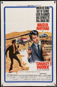 8e150 CHARLEY VARRICK 1sh '73 Walter Matthau in Don Siegel crime classic!