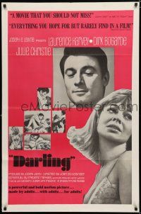 8e192 DARLING 1sh '65 sexy Julie Christie, Laurence Harvey, Dirk Bogarde, John Schlesinger