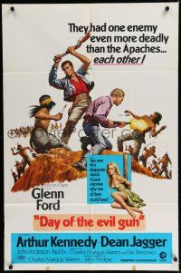 8e196 DAY OF THE EVIL GUN 1sh '68 Glenn Ford & Arthur Kennedy were each other's worst enemy!