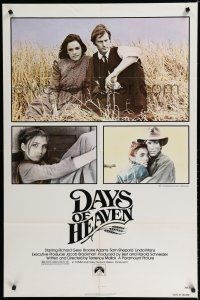 8e198 DAYS OF HEAVEN 1sh '78 Richard Gere, Brooke Adams, directed by Terrence Malick!