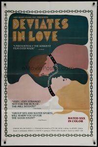 8e221 DEVIATES IN LOVE 1sh '70s art of masochist lovers chained together!