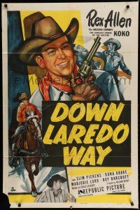 8e240 DOWN LAREDO WAY 1sh '53 Arizona Cowboy Rex Allen & Koko, Slim Pickens, western!
