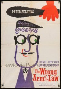 8e988 WRONG ARM OF THE LAW English 1sh '63 great wacky art of Peter Sellers about to be hit!
