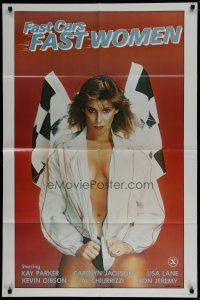 8e289 FAST CARS FAST WOMEN 1sh '81 sexy girl wearing racing jacket, Ron Jeremy, x-rated!