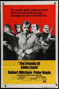 8e329 FRIENDS OF EDDIE COYLE int'l 1sh '73 Robert Mitchum lives in a grubby, dangerous world!