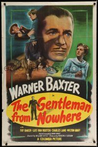 8e345 GENTLEMAN FROM NOWHERE 1sh '48 Warner Baxter is paid to pose as Fay Baker's husband!