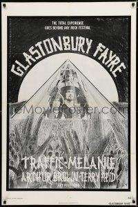 8e355 GLASTONBURY FAYRE 1sh '75 the total experience, goes beyond any festival, rock 'n' roll!