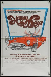8e395 HAPPY DAYS 1sh '74 Georgina Spelvin, Cindy West, wacky drive-in sex art!