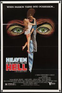 8e408 HEAVEN BECOMES HELL 1sh '88 Michael Walker, James Davies, sexy artwork from horror thriller!