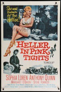 8e414 HELLER IN PINK TIGHTS 1sh '60 sexy blonde Sophia Loren, great gambling image!