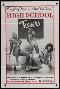 8e420 HIGH SCHOOL TEASERS 1sh '81 cheerleaders in football pads & little else!
