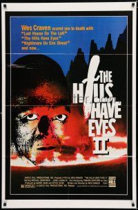 8e422 HILLS HAVE EYES 2 1sh '85 Wes Craven horror, cool horror art of Michael Berryman!