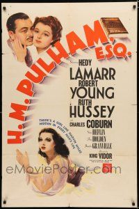 8e386 H.M. PULHAM ESQ style D 1sh '41 artwork of Ruth Hussey, pretty Hedy Lamarr & Robert Young!