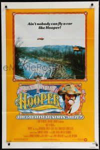8e426 HOOPER style C 1sh '78 great image of stunt man Burt Reynolds' car jumping ravine!