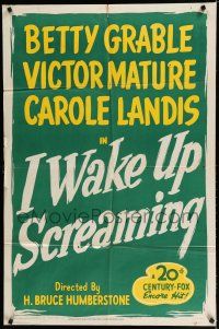 8e440 I WAKE UP SCREAMING 1sh R48 Victor Mature, Betty Grable & Carole Landis!