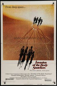 8e453 INVASION OF THE BODY SNATCHERS advance 1sh '78 Kaufman classic remake of space invaders!