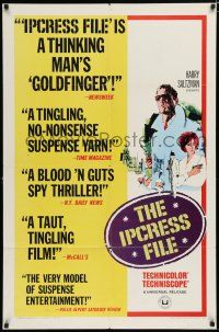 8e454 IPCRESS FILE new art style 1sh '65 Michael Caine in the spy story of the century!