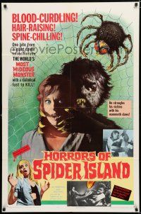8e430 HORRORS OF SPIDER ISLAND 1sh '65 one bite and it turned him into a most hideous monster!