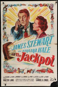 8e459 JACKPOT 1sh '50 James Stewart wins a radio show contest, but can't afford the prize!