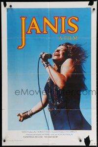 8e461 JANIS 1sh '75 image of Joplin singing into microphone by Jim Marshall, rock & roll!