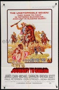 8e473 JOURNEY TO SHILOH 1sh '68 James Caan, Michael Sarrazin, cool western artwork!