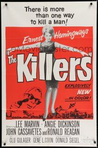 8e481 KILLERS 1sh '64 directed by Don Siegel, Lee Marvin, sexy full-length Angie Dickinson!