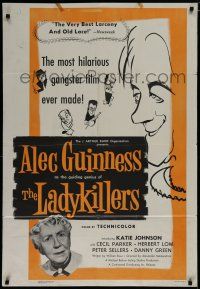 8e490 LADYKILLERS 1sh '55 cool art of guiding genius Alec Guinness, gangsters!