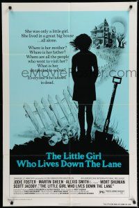 8e515 LITTLE GIRL WHO LIVES DOWN THE LANE 1sh '77 Jodie Foster has an unspeakable secret!