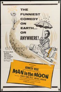 8e546 MAN IN THE MOON 1sh '60 Kenneth More, Shirley Anne Field, sci-fi comedy!