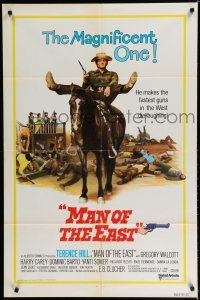 8e547 MAN OF THE EAST int'l 1sh '74 wacky cowboy Terence Hill on horseback, spaghetti western!