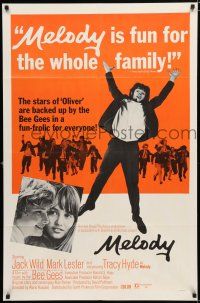 8e566 MELODY 1sh '71 Mark Lester & Jack Wild, how old is old enough for your first love!